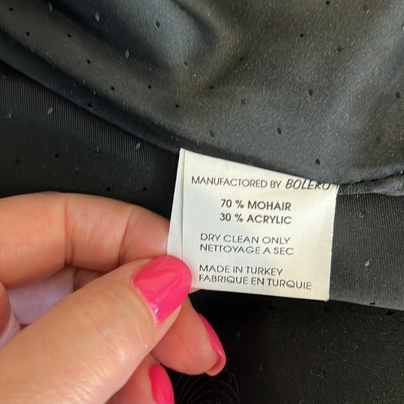 Penny Lane handpainted boho coat, mohair & leather mongolian fur shaggy collar,L - Picture 4 of 15